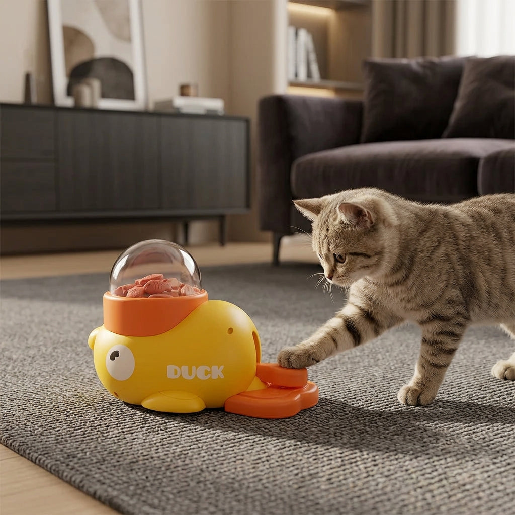 Product image: Interactive Duck Cat Treat Dispenser – Playful Feeding Toy