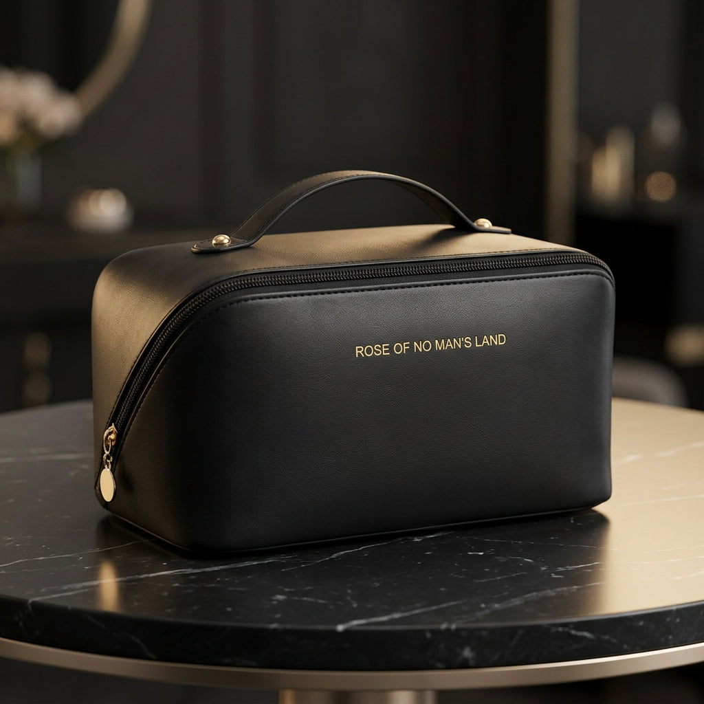 Product image: Wide-Opening Travel Makeup Bag – Cosmetic Organizer