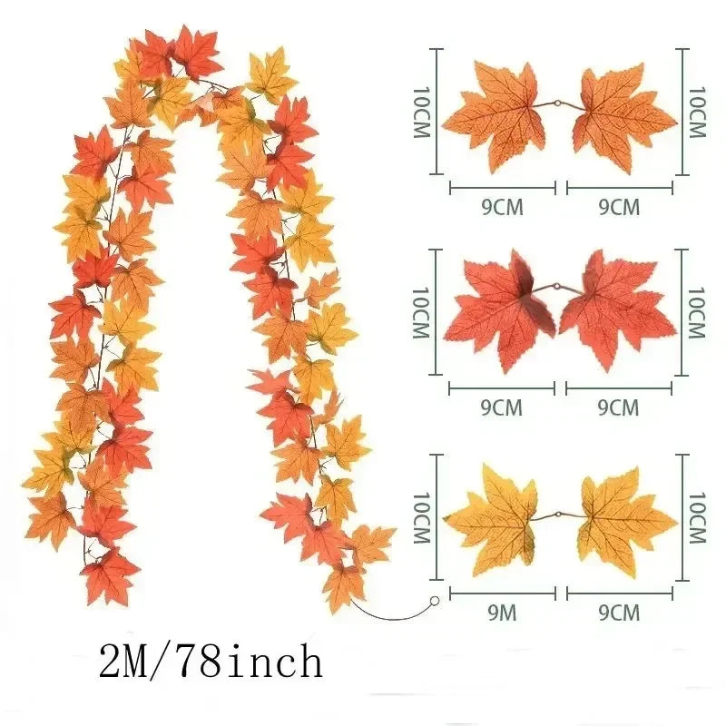 Product image: Autumn Maple Leaf Garland – 6.6 FT Fall Decor