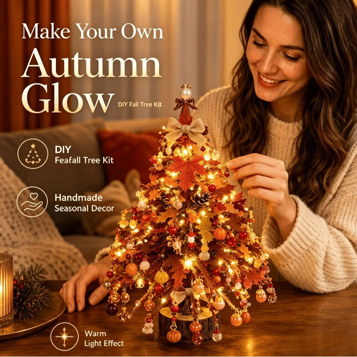 DIY Beaded Holiday Tree Kit with LED Lights