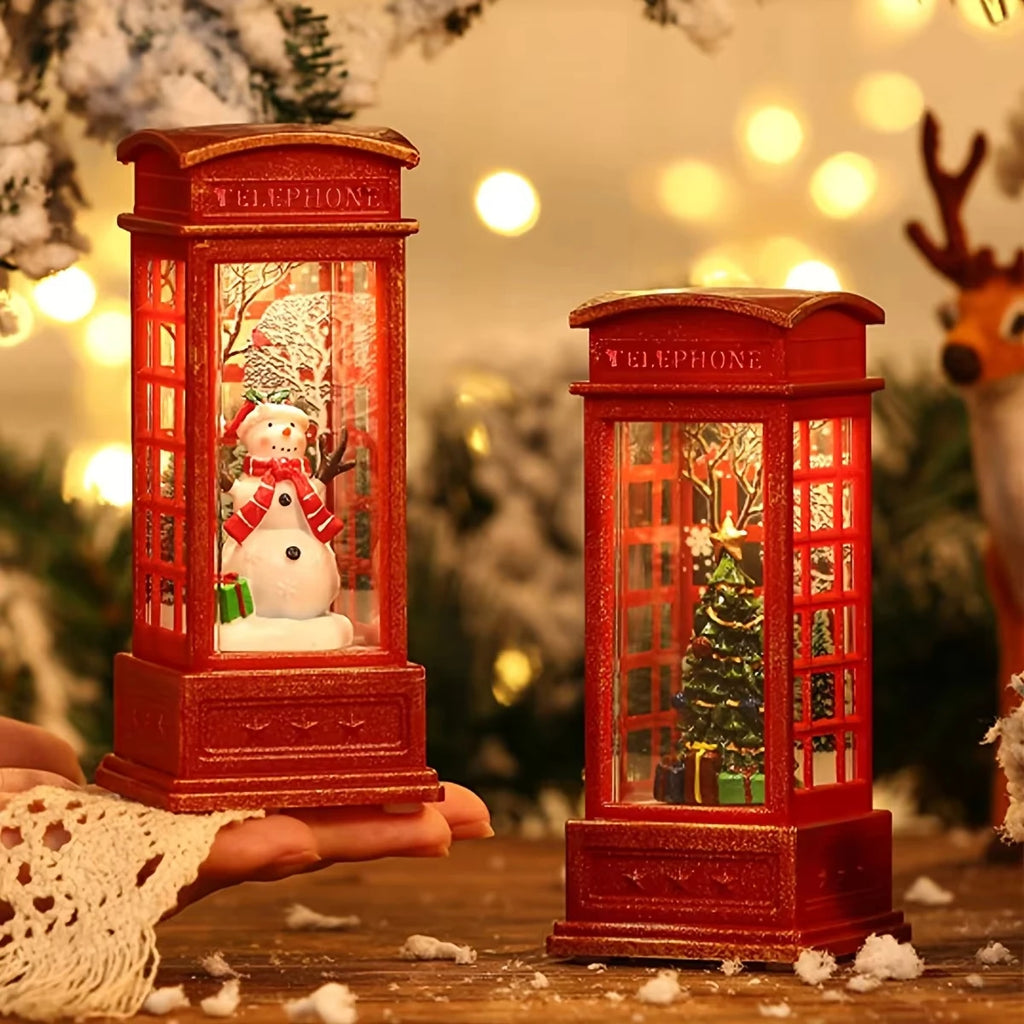 Lighted Christmas Telephone Booth – Santa, Snowman, or Tree