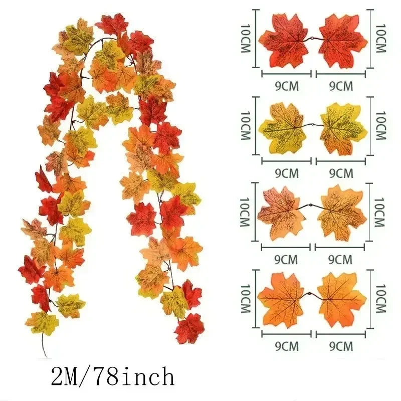 Product image: Autumn Maple Leaf Garland – 6.6 FT Fall Decor