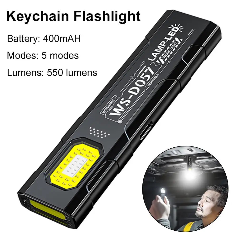 Product image: Rechargeable Keychain Flashlight -5-Mode LED Pocket Work Light