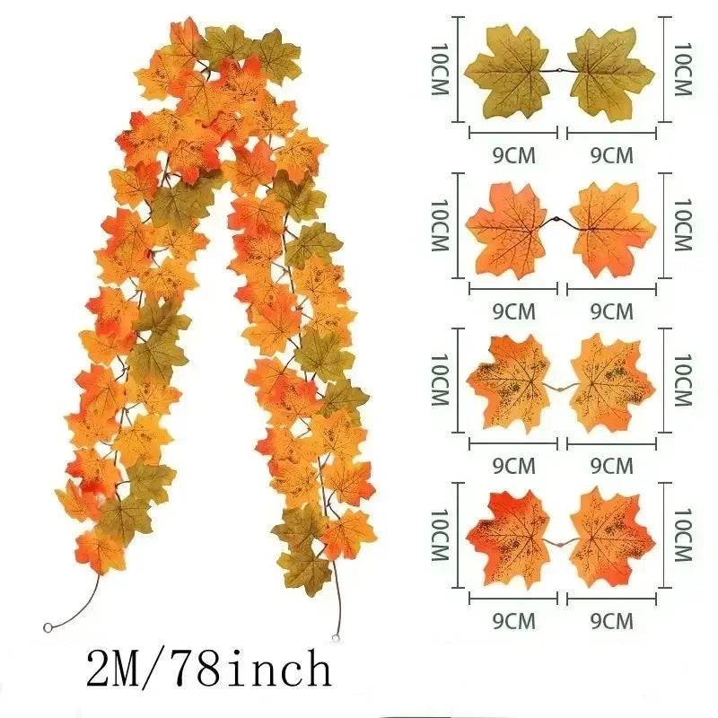 Product image: Autumn Maple Leaf Garland – 6.6 FT Fall Decor