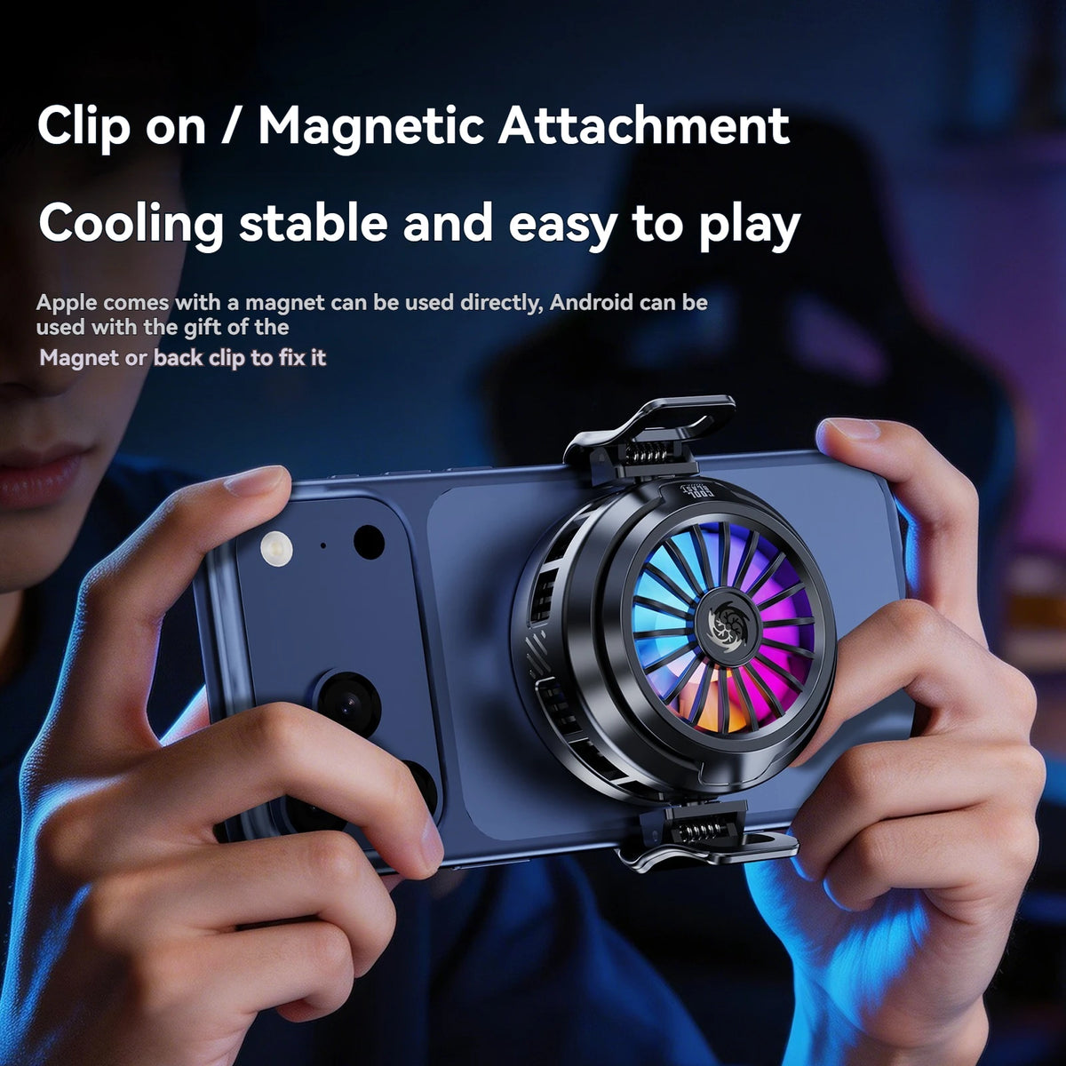Product image: Magnetic Phone Cooler with RGB Cooling Fan