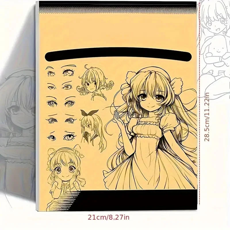 Anime Character Drawing Practice Book for Beginners