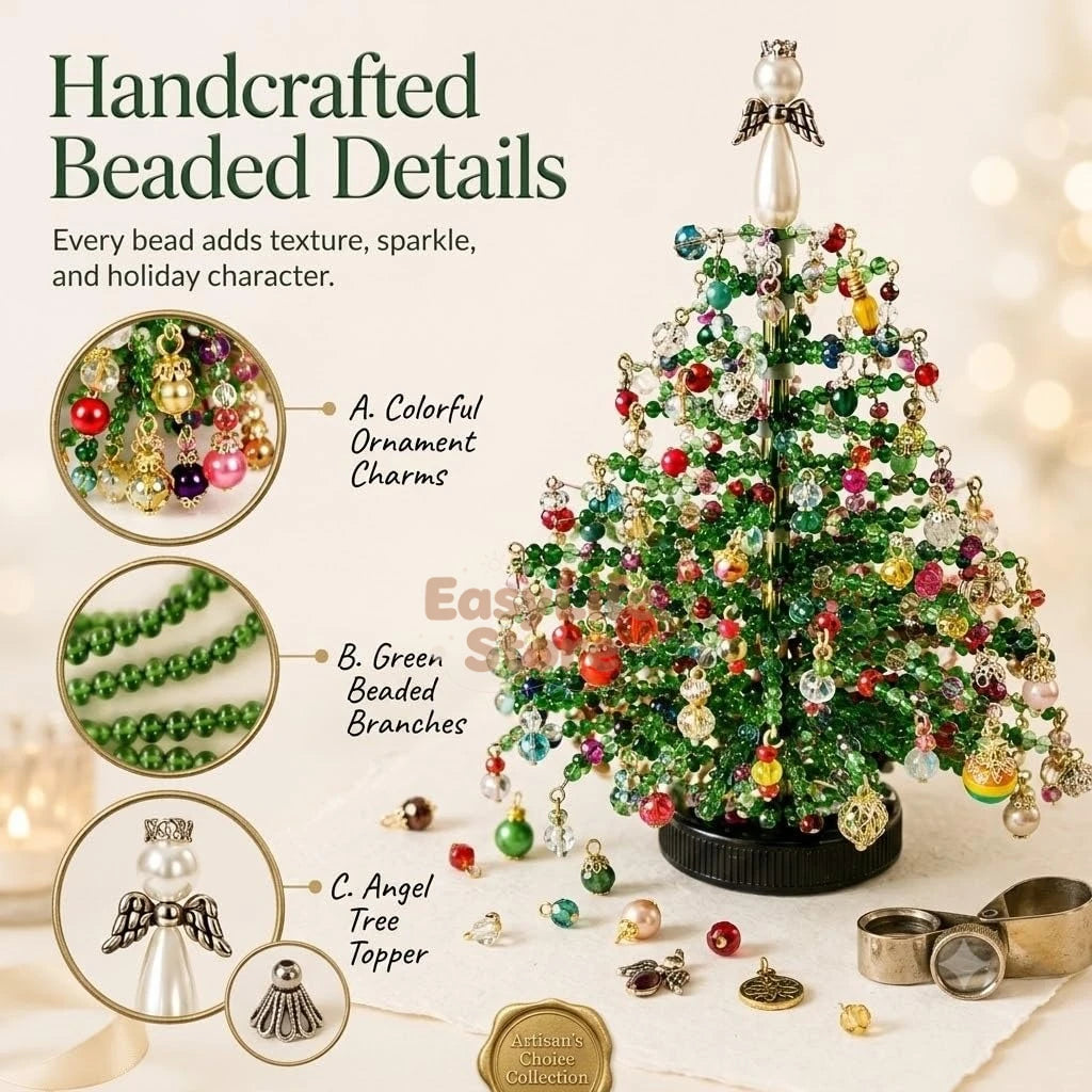 DIY Beaded Holiday Tree Kit with LED Lights