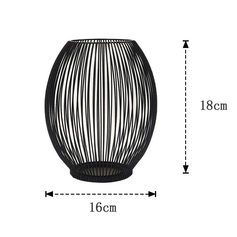Product image: Modern Black Iron Candle Lantern – Decorative Wire Holder