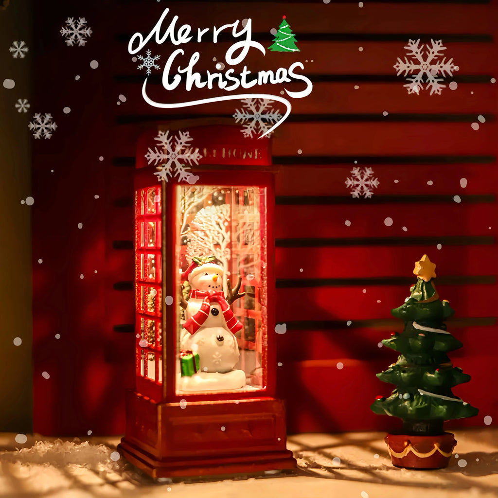 Lighted Christmas Telephone Booth – Santa, Snowman, or Tree