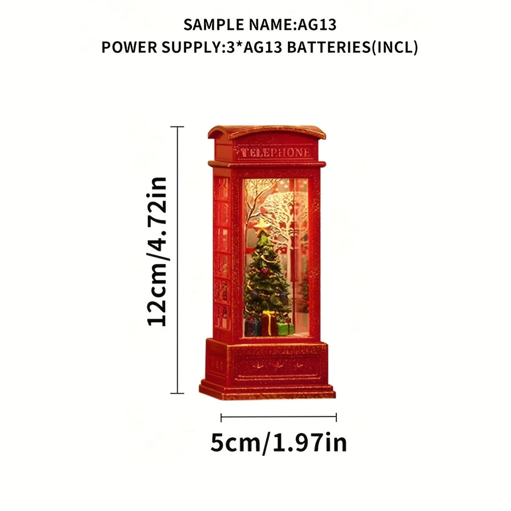 Lighted Christmas Telephone Booth – Santa, Snowman, or Tree