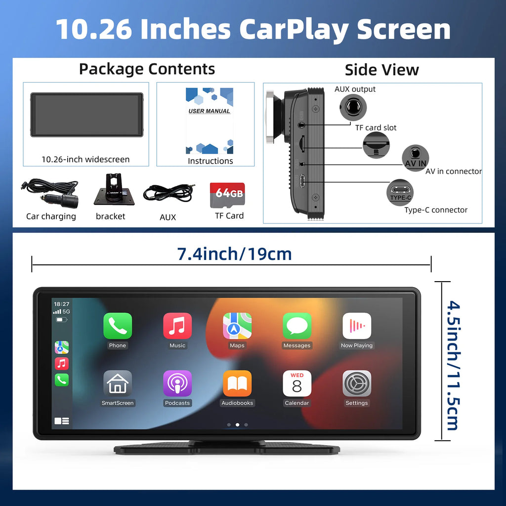 Product image: 10.26" Wireless CarPlay & Android Auto Touchscreen
