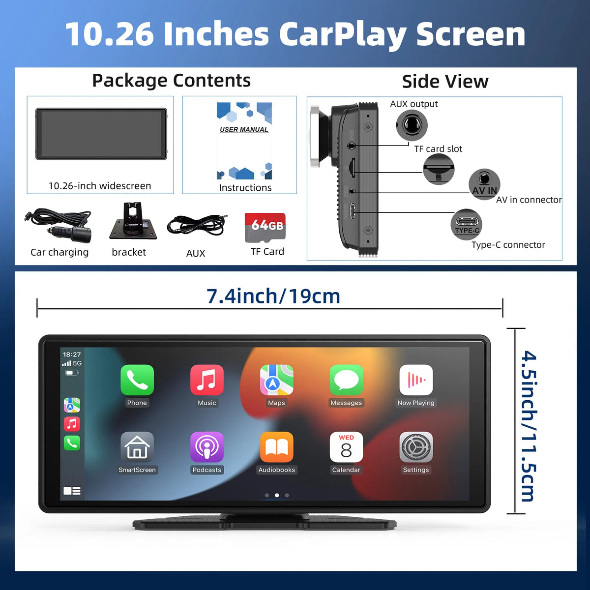 Product image: 10.26" Wireless CarPlay & Android Auto Touchscreen