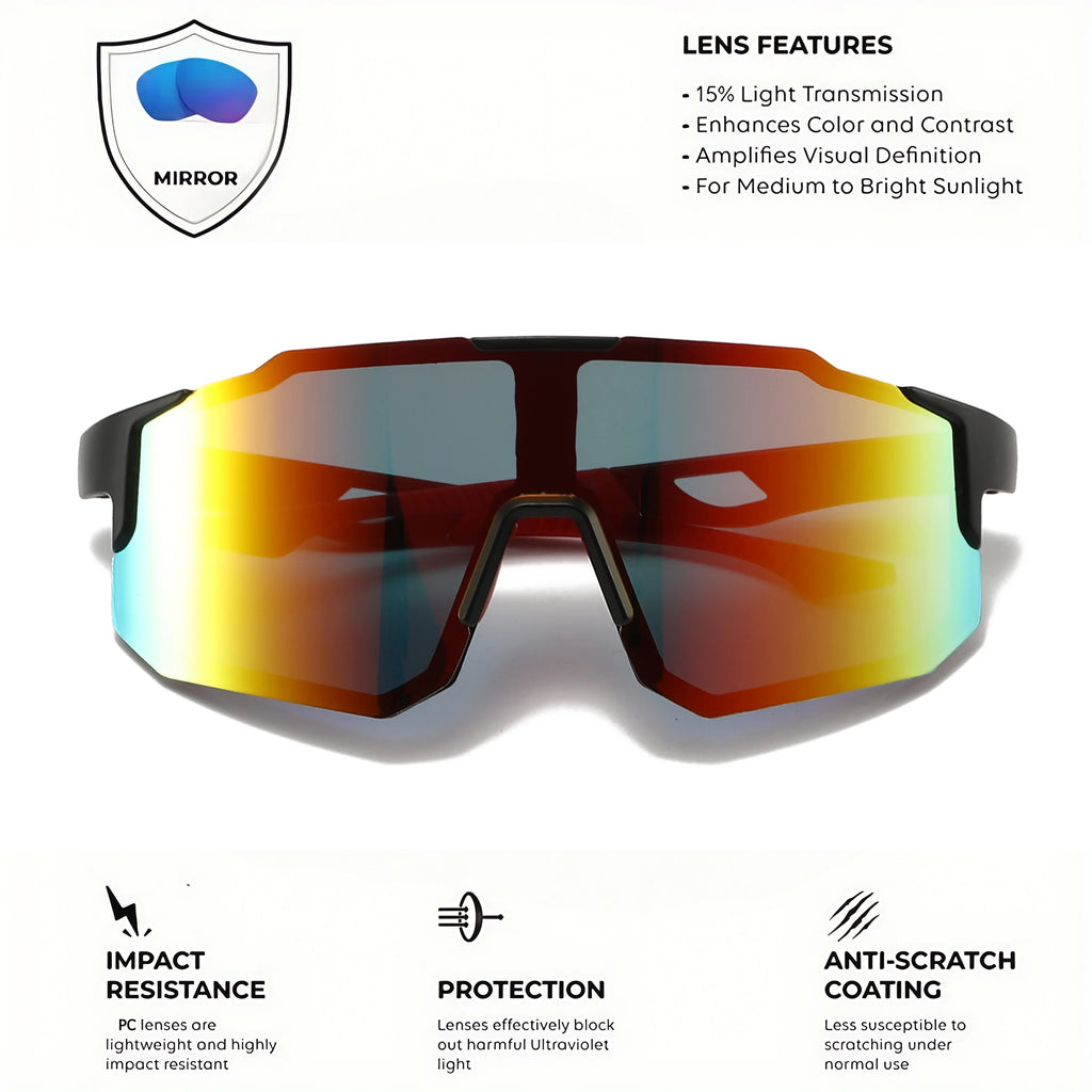 Product image: Mirrored Wraparound Sports Sunglasses