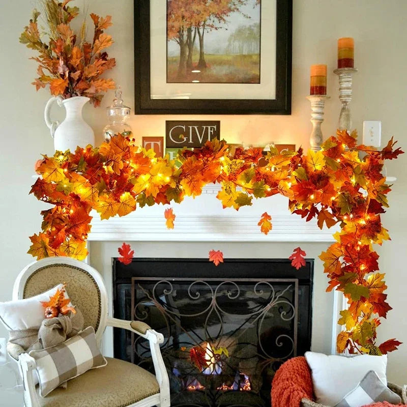 Product image: Autumn Maple Leaf Garland – 6.6 FT Fall Decor