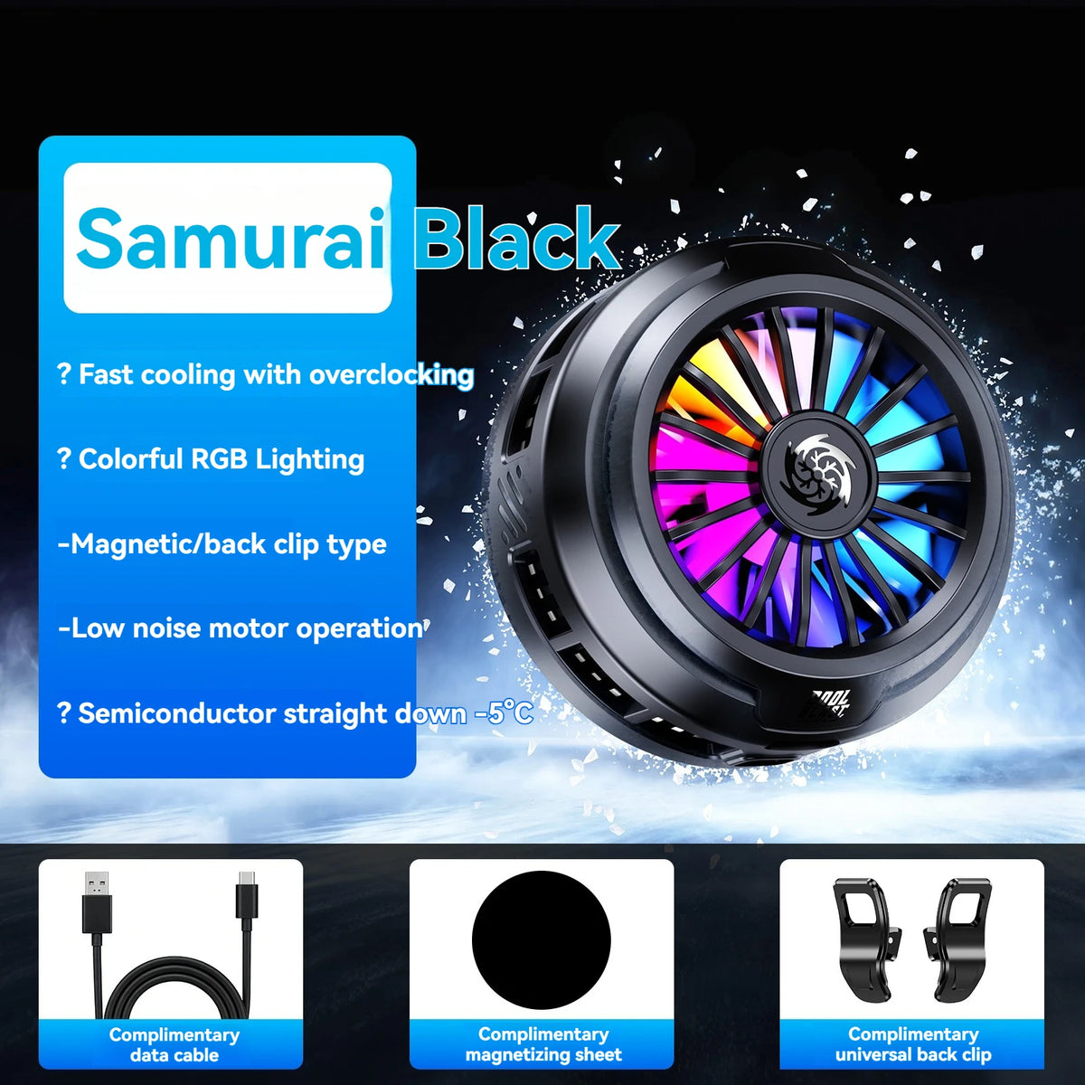 Product image: Magnetic Phone Cooler with RGB Cooling Fan