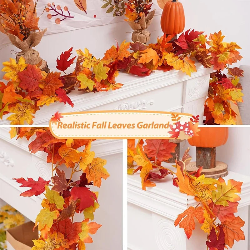 Product image: Autumn Maple Leaf Garland – 6.6 FT Fall Decor