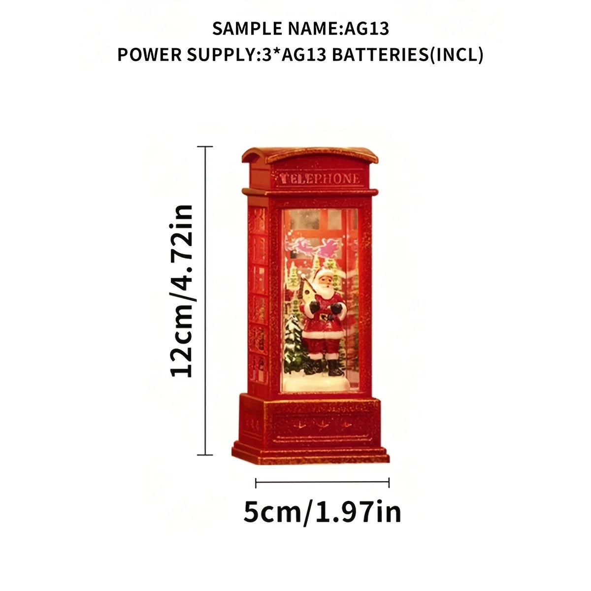 Lighted Christmas Telephone Booth – Santa, Snowman, or Tree