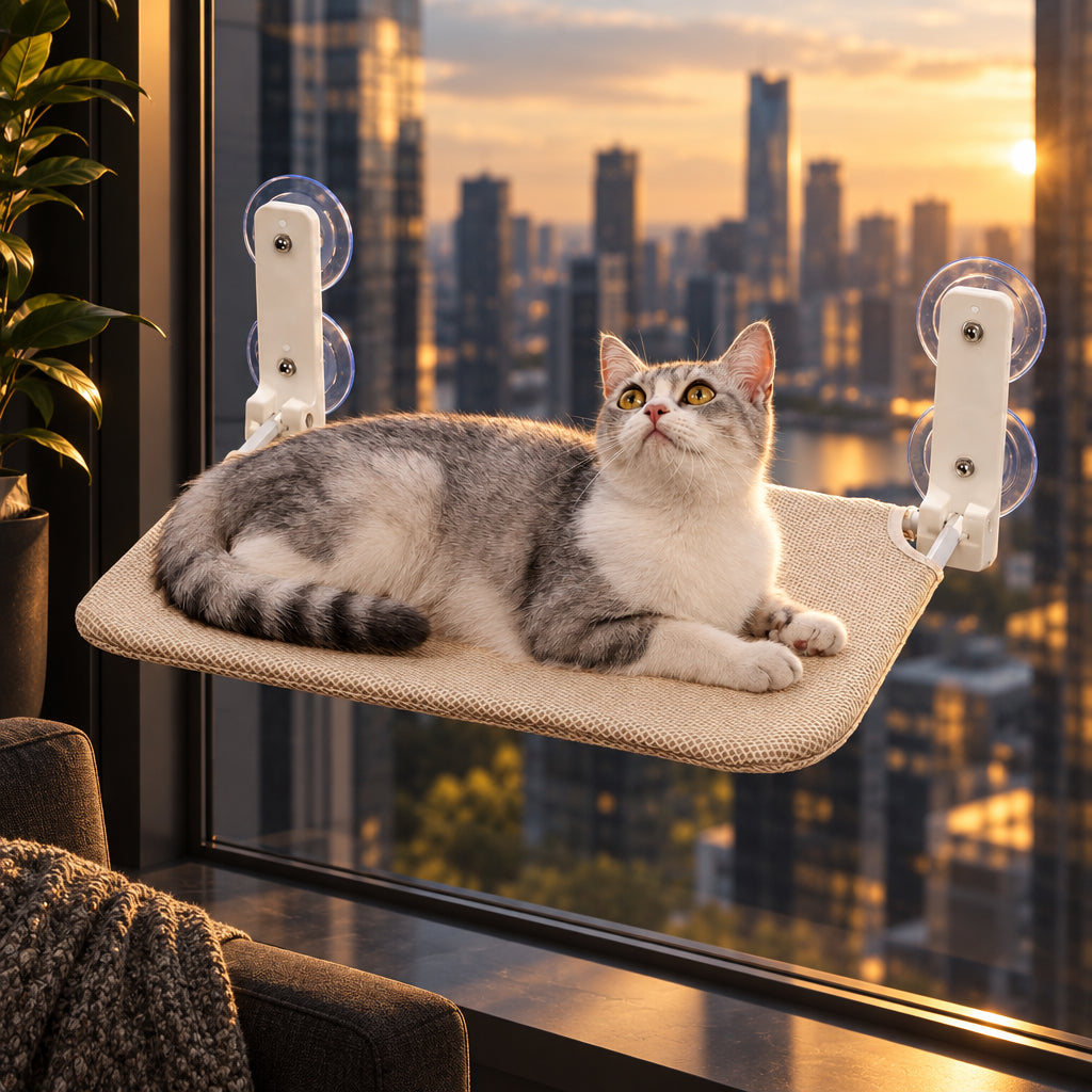 Product image: Folding Window Cat Hammock – Suction Cup Cat Bed