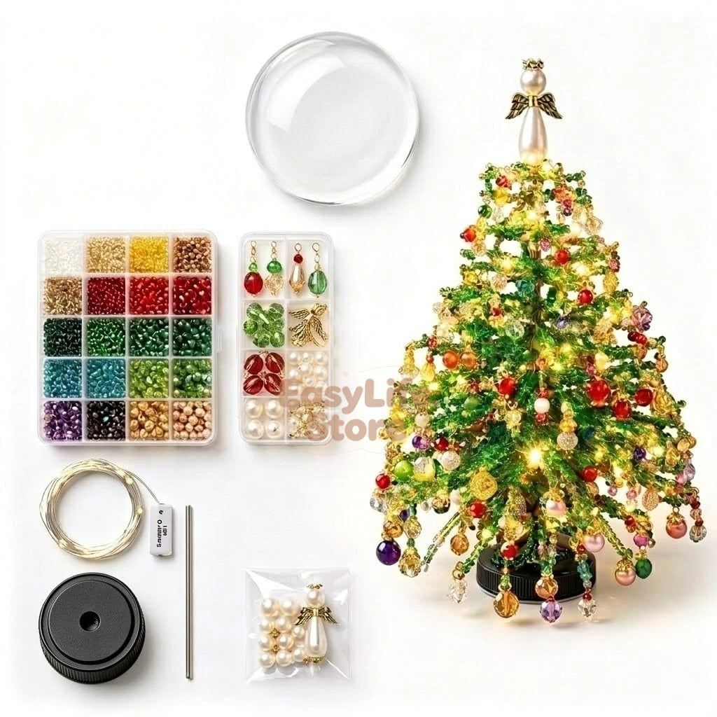 DIY Beaded Holiday Tree Kit with LED Lights