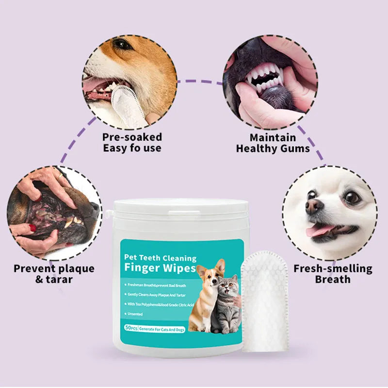 Product image: Pet Dental Finger Wipes – 50 count