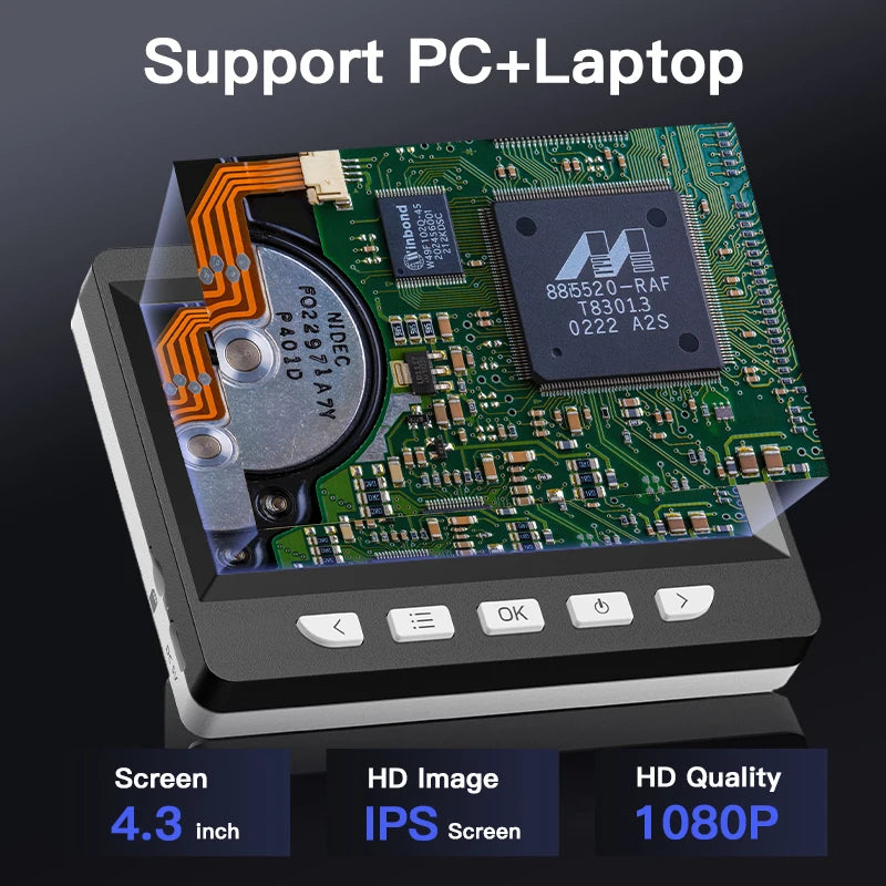 Product image: 4.3" Digital Microscope with 1000X Magnification