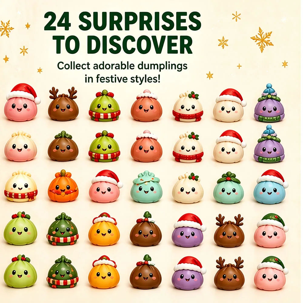 Product image: Christmas Dumpling Squishy Advent Calendar – 24 Days of Surprises