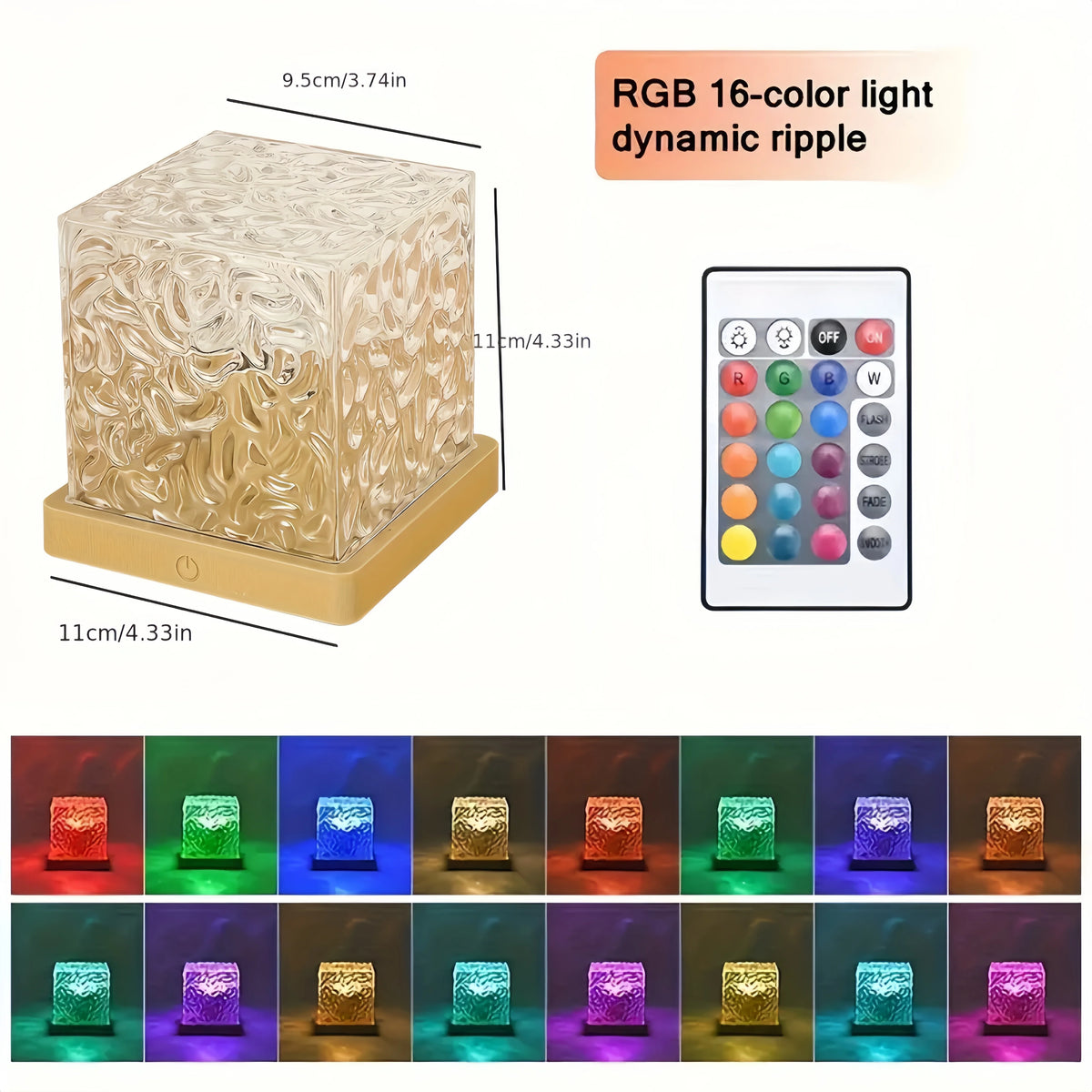 Product image: 16-Color Ocean Wave Projector Lamp – USB Ambient Lighting