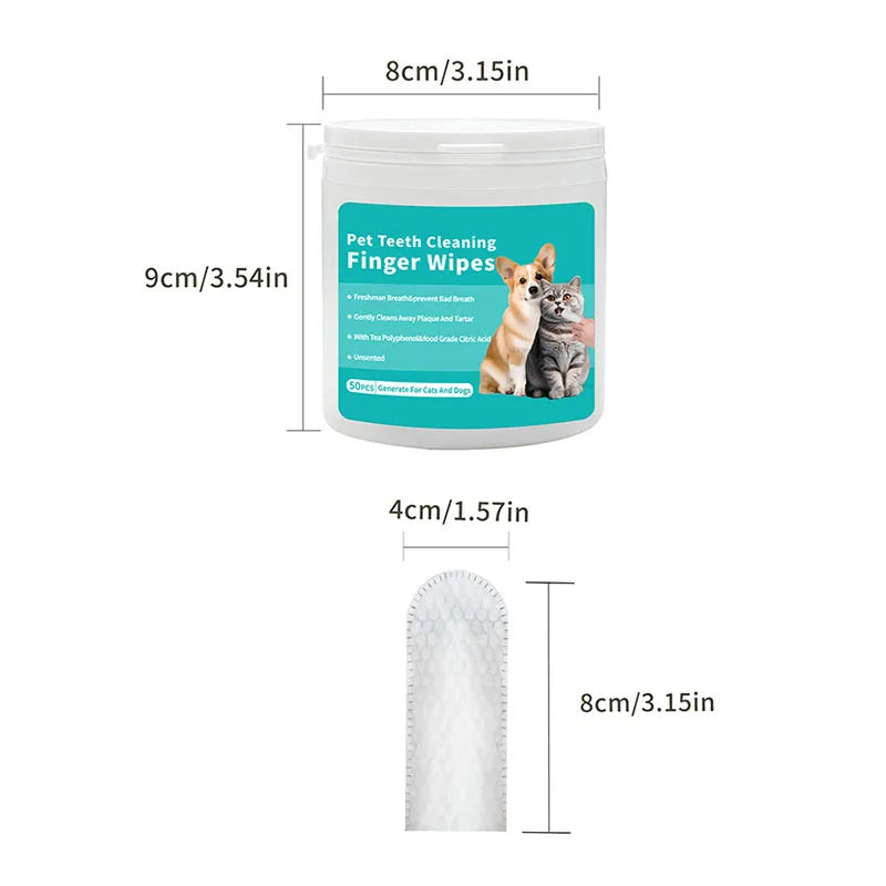 Product image: Pet Dental Finger Wipes – 50 count