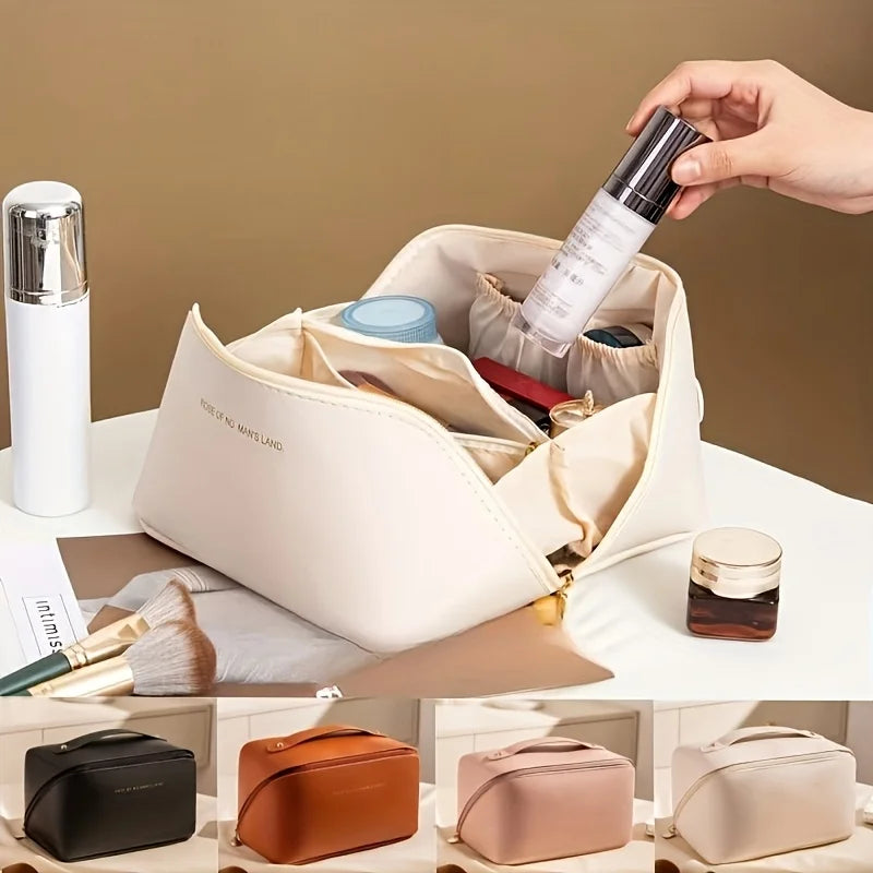 Product image: Wide-Opening Travel Makeup Bag – Cosmetic Organizer
