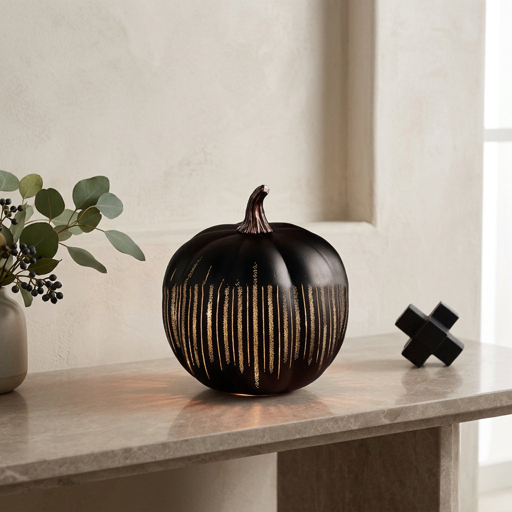 Product image: Black Starry Night LED Pumpkin  Large