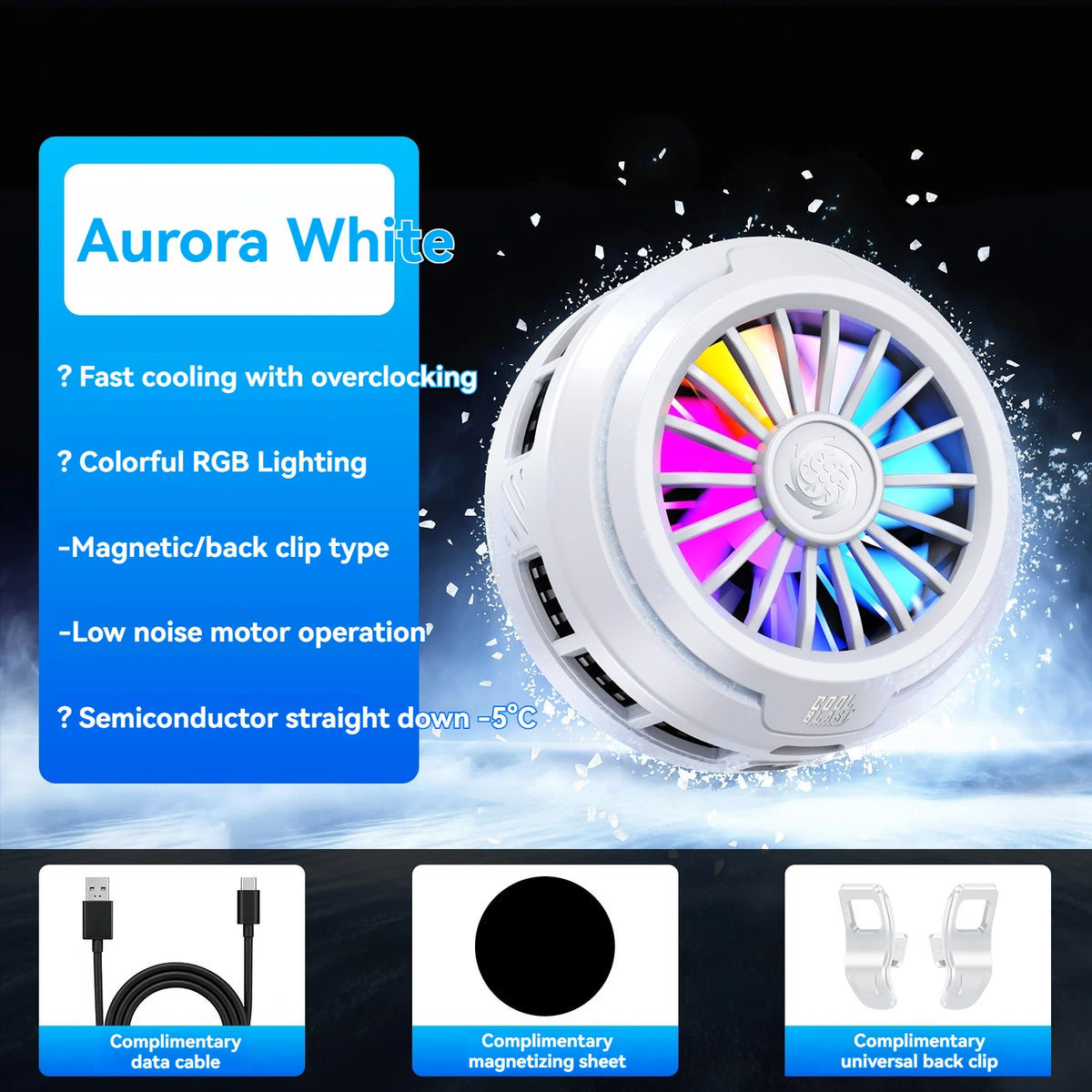 Product image: Magnetic Phone Cooler with RGB Cooling Fan