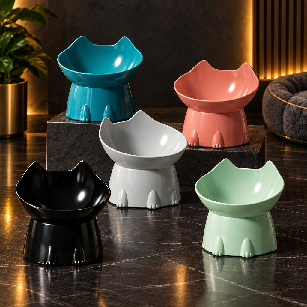 Product image: Elevated Cat Bowl – Tilted Whisker-Friendly Feeding Dish